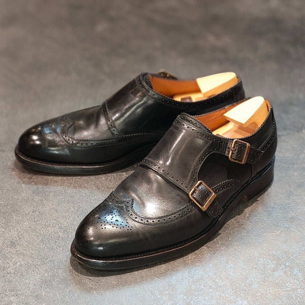 水*船様 JM WESTON 8D 334 バーガンディ ダブルモンクストラップ JM