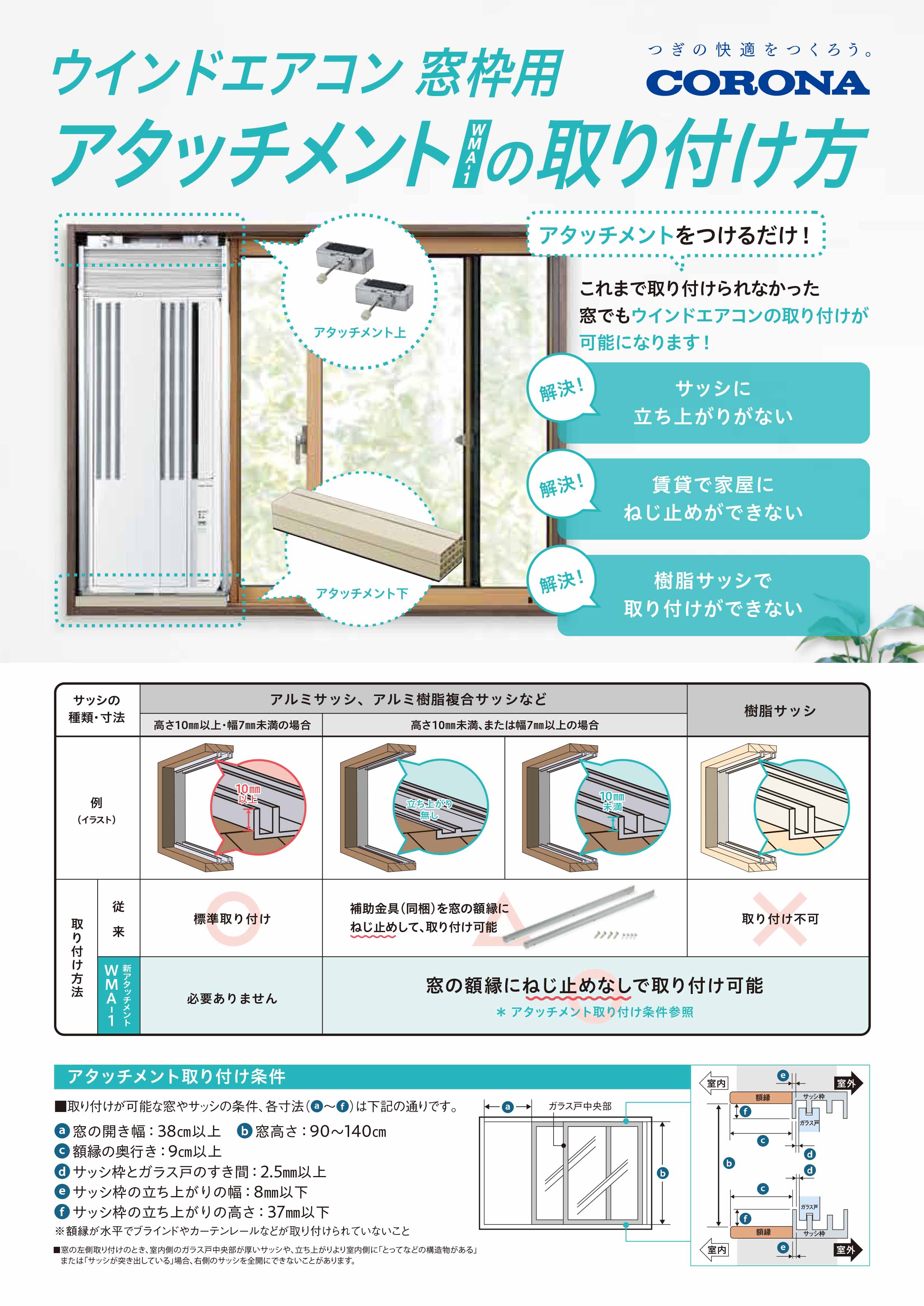 窓枠用アタッチメント【冷房専用シリーズ】 | 交換部品・別売部品