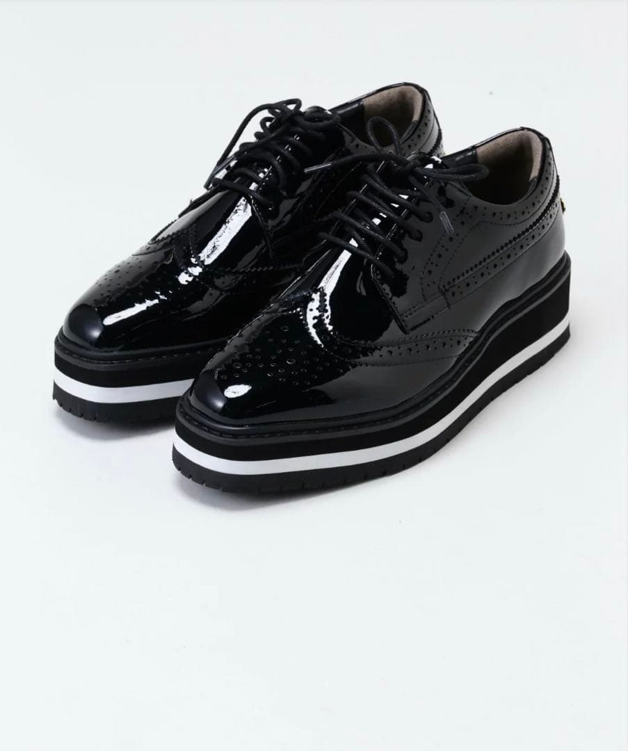 セントアンドリュース 厚底エナメルレザーシューズ(ブラック) インターショシュール INTER-CHAUSSURES ボールチェーンウェルト